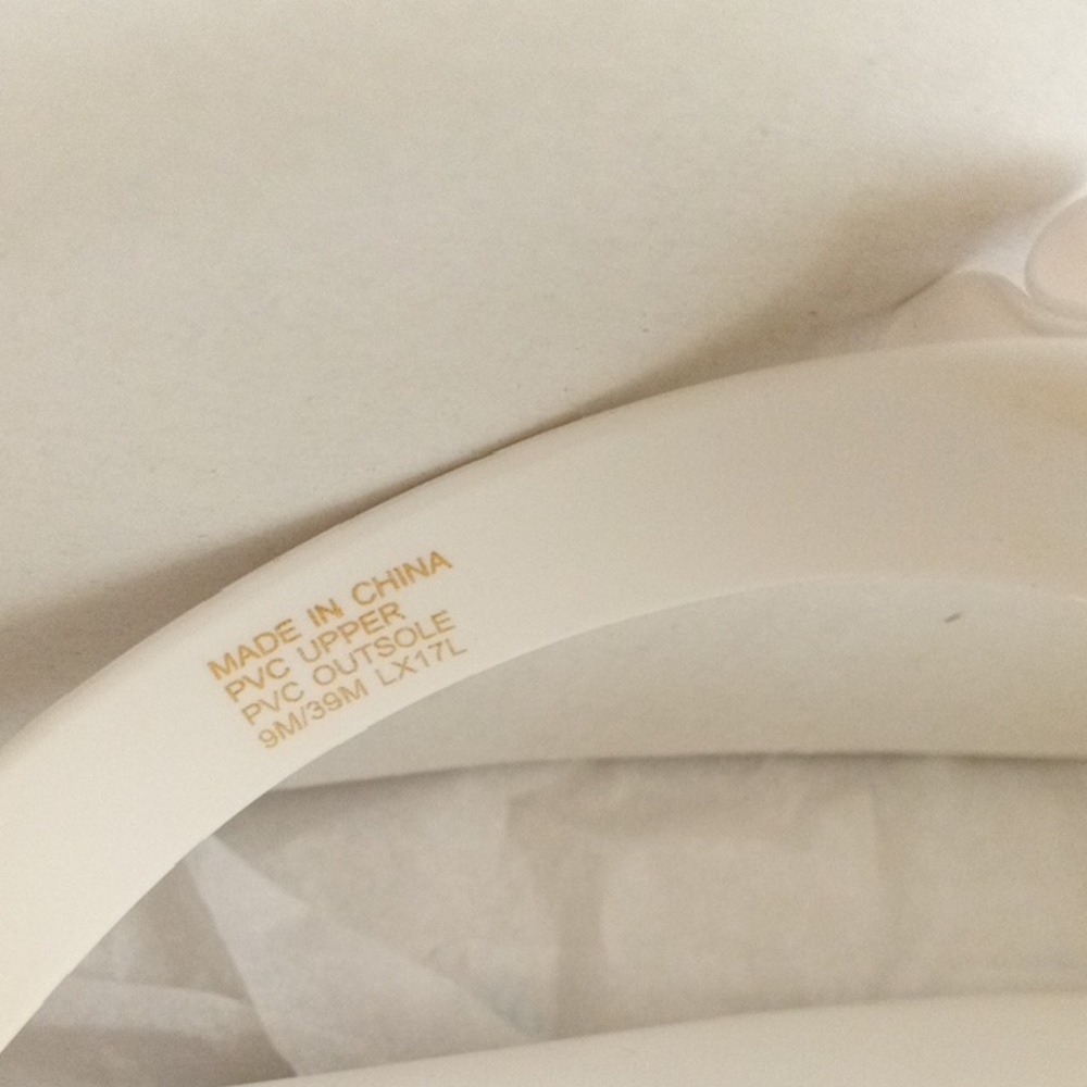 MICHAEL Michael Kors Caroline Jelly Thong PVC White Gold Sandals With Bow WMN 9M - Picture 11 of 16